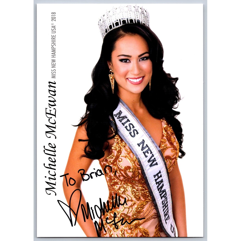 Michelle McEwan Miss New Hampshire USA 2018 Autographed Signed Pageant Headshot